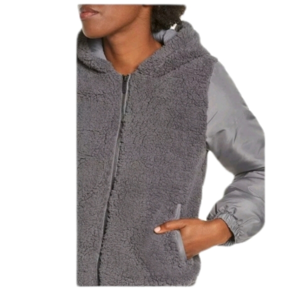 NWT Zella Faux Shearling Bomber Jacket Medium - Picture 7 of 7